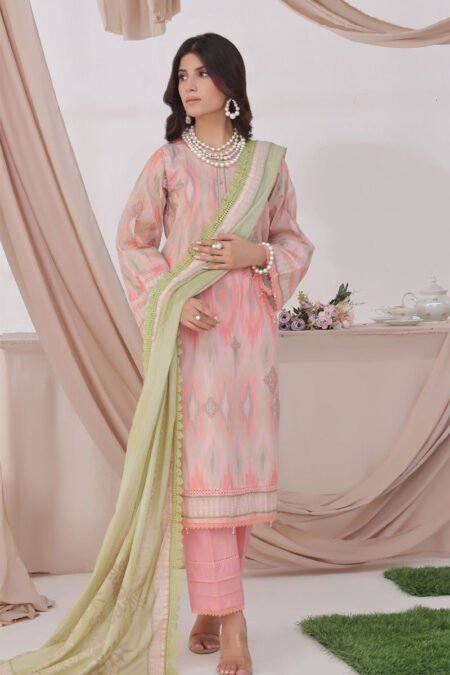 Printed Cotton Suit With Dupatta - 10