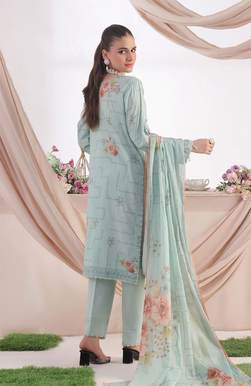 Printed Cotton Suit With Dupatta - 07 - Image 2