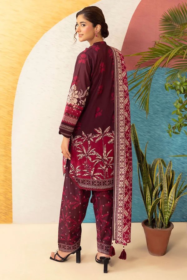 3 Piece Unstitched Printed Lawn Suit - 07 - Image 3