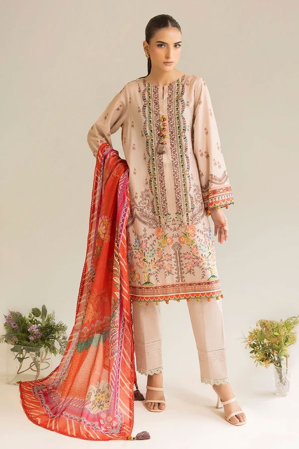 3 Piece Unstitched Printed Lawn Suit - 08