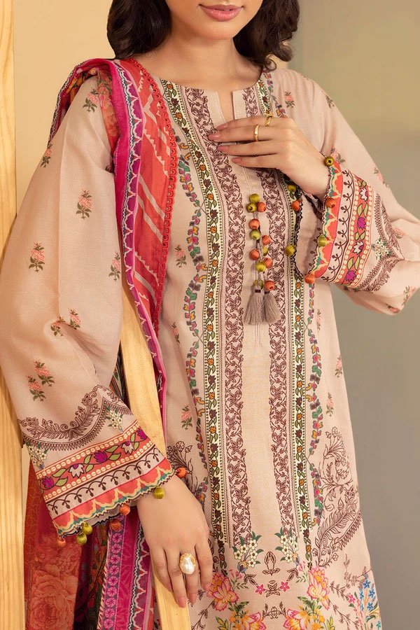 3 Piece Unstitched Printed Lawn Suit - 08 - Image 2