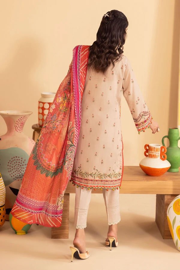 3 Piece Unstitched Printed Lawn Suit - 08 - Image 3