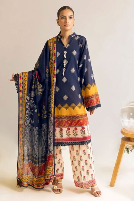 3 Piece Unstitched Printed Lawn Suit - 10