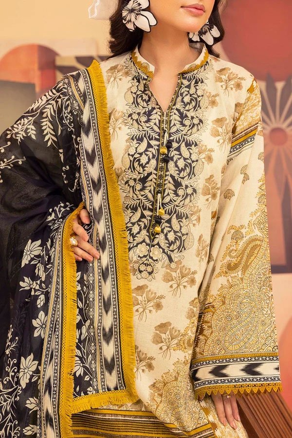 3 Piece Unstitched Printed Lawn Suit - 11 - Image 2