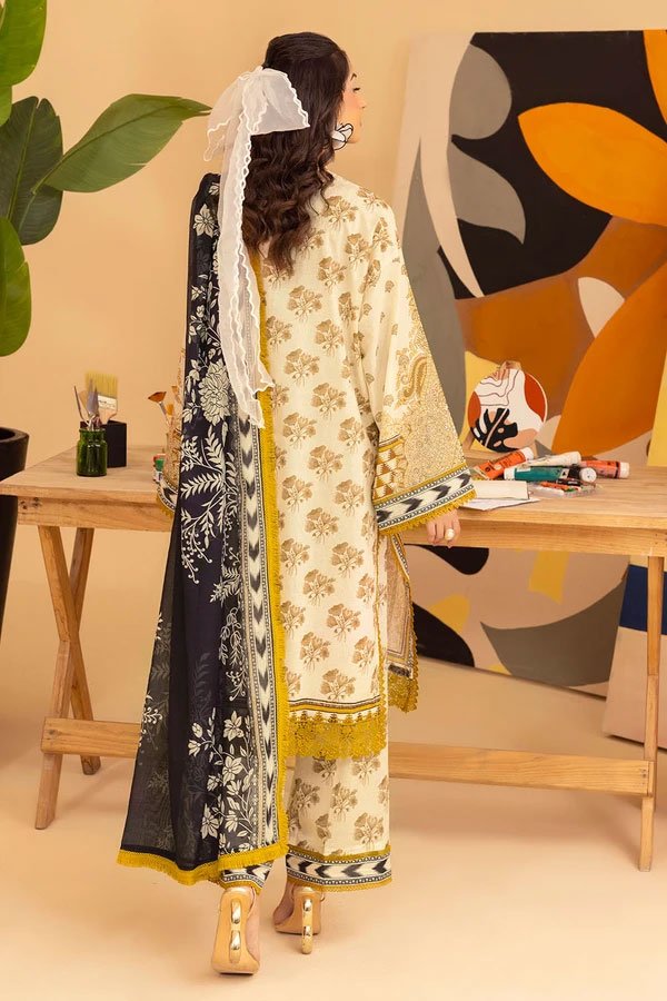 3 Piece Unstitched Printed Lawn Suit - 11 - Image 3