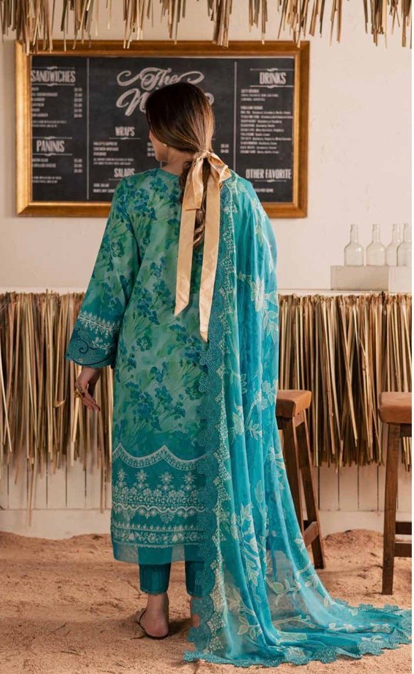 Nureh Embroidered Printed Lawn - 007 - Image 2