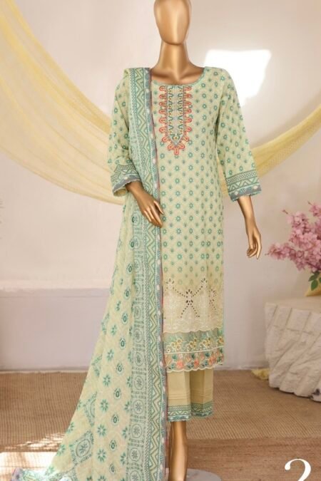 Pistachio Color Embroidered Printed Salwar Kameez - 03