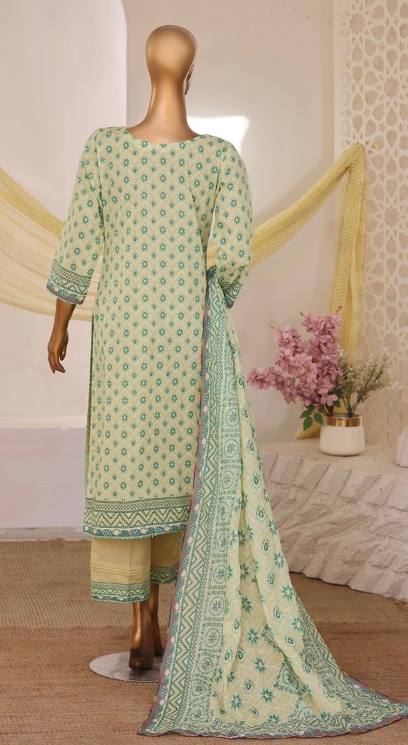 Pistachio Color Embroidered Printed Salwar Kameez - 03 - Image 2