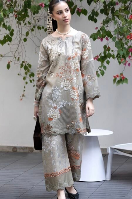 Grey  Color Ready to Wear Cord Set - SS10
