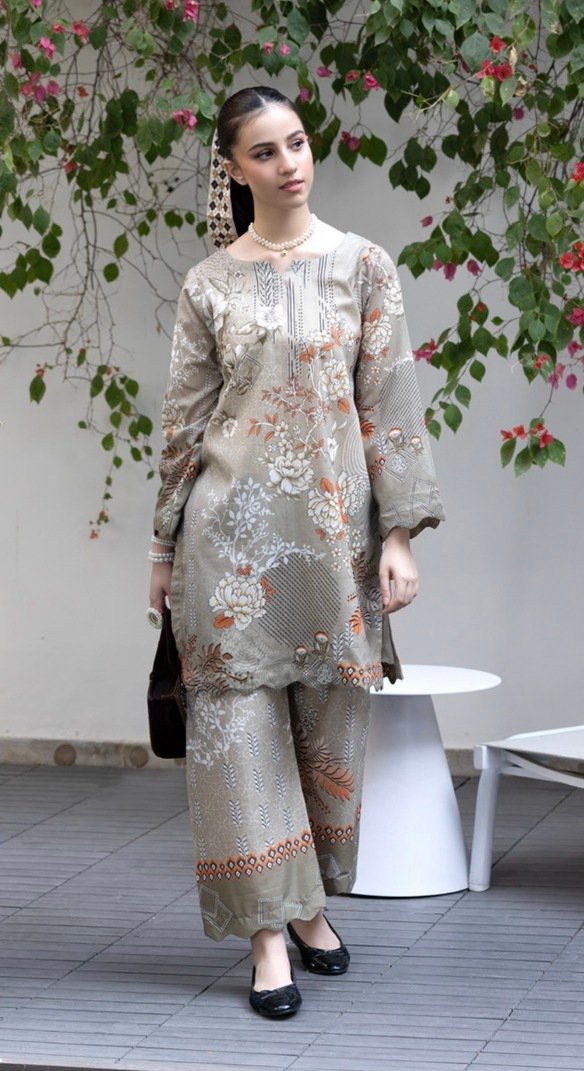 Grey Color Ready to Wear Cord Set - SS10