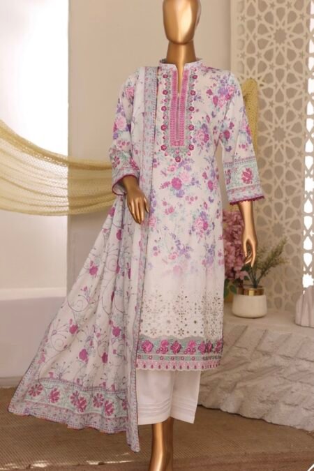 Off White  Embroidered Printed Salwar Kameez - 06