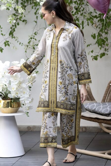 Grey Color Ready to Wear Cord Set - SS08