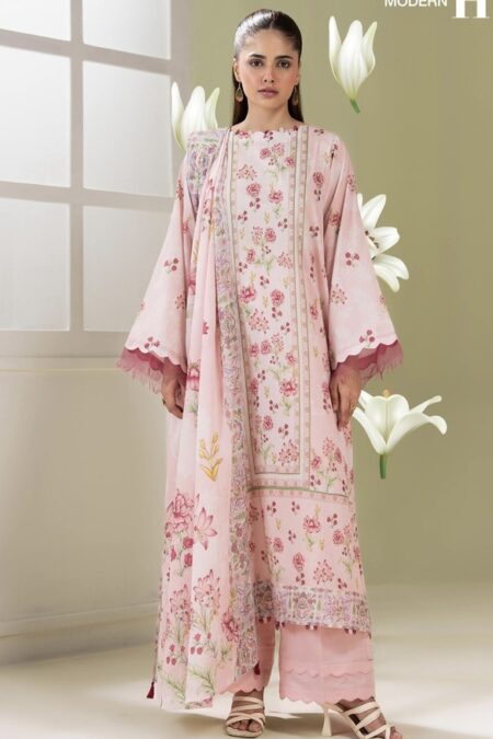 3-Pieces Unstitched Pink Salwar Kameez with Dupatta - SS003