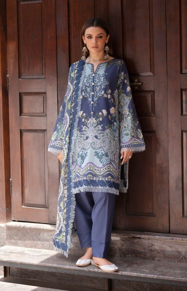 3-PC unstitched premium Pakistani salwar kameez`