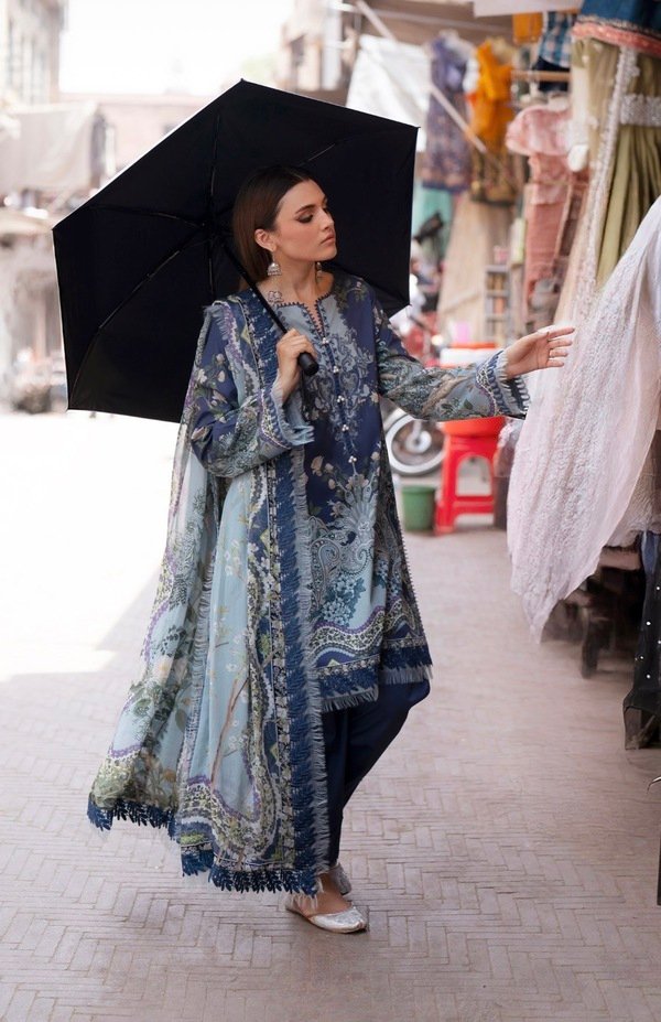 3-PC unstitched premium Pakistani salwar kameez - UJ015 - Image 3