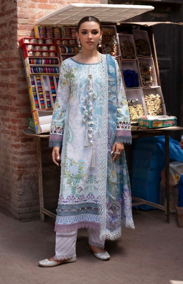3-PC unstitched premium Pakistani salwar shirt