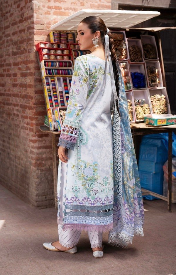 3-PC unstitched premium Pakistani salwar shirt- UJ014 - Image 3