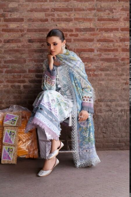 Alternative view of 3-PC unstitched premium Pakistani salwar shirt- UJ014