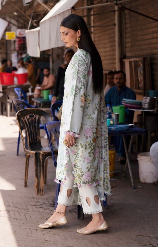 3-PC unstitched Pakistani salwar kameez - UJ012 - Image 2