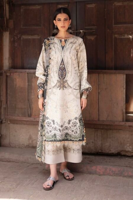 Summer Pakistani lawn suit with chiffon dupatta