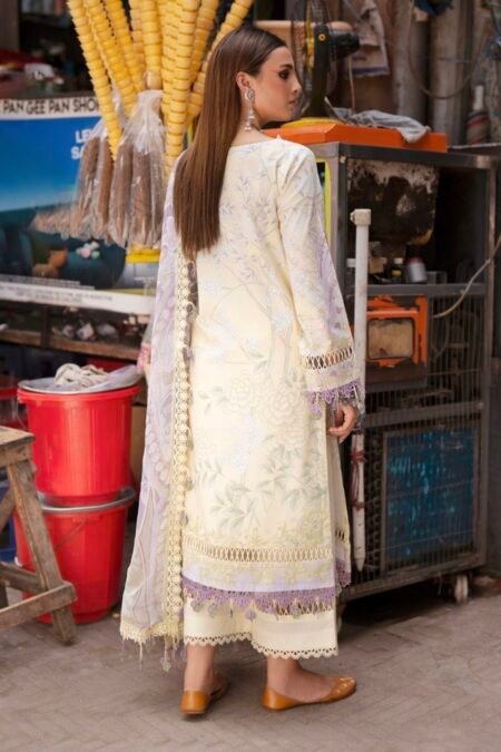 Alternative view of Soft cotton Pakistani lawn suit with chiffon dupatta - UJ007