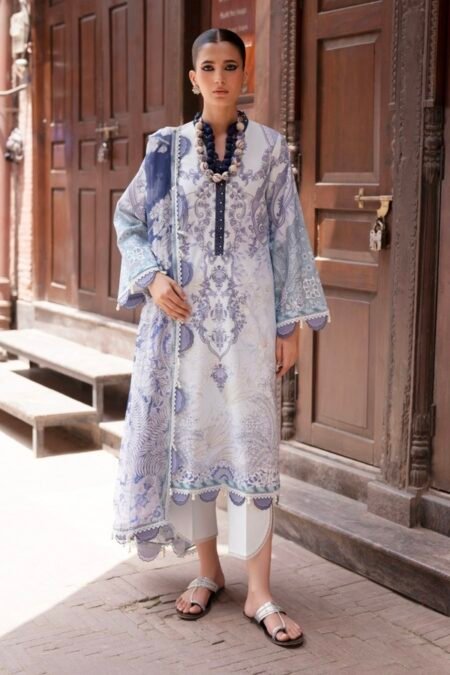 Lightweight Pakistani lawn suit with chiffon dupatta