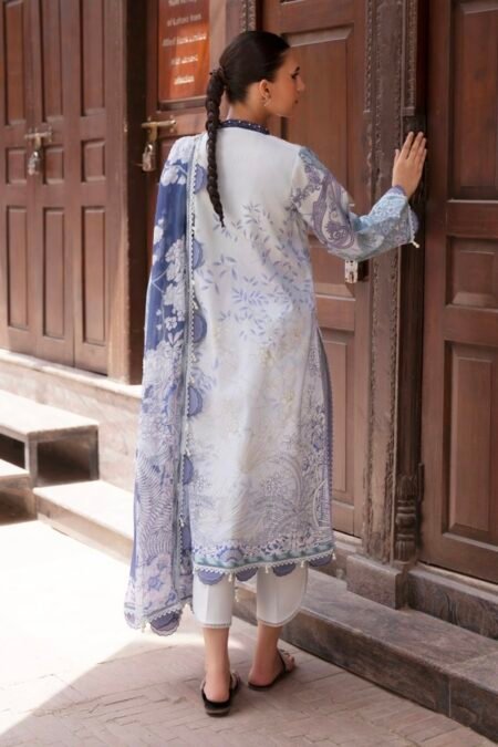 Alternative view of Lightweight Pakistani lawn suit with chiffon dupatta - UJ006