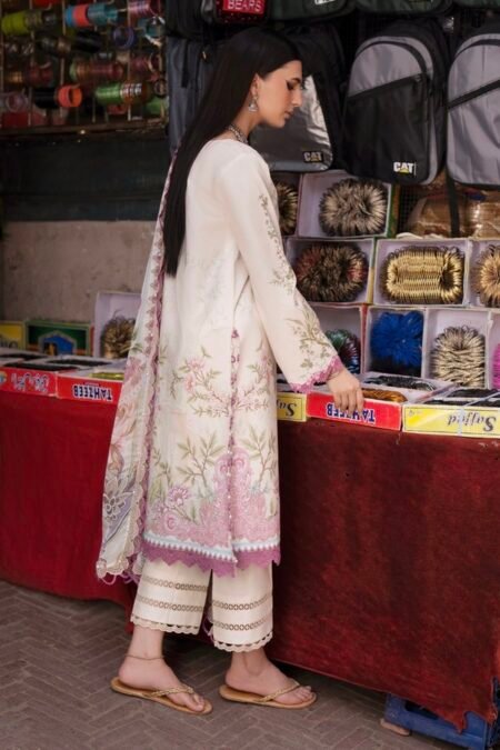 Alternative view of Stylish lawn suit with chiffon dupatta - UJ005
