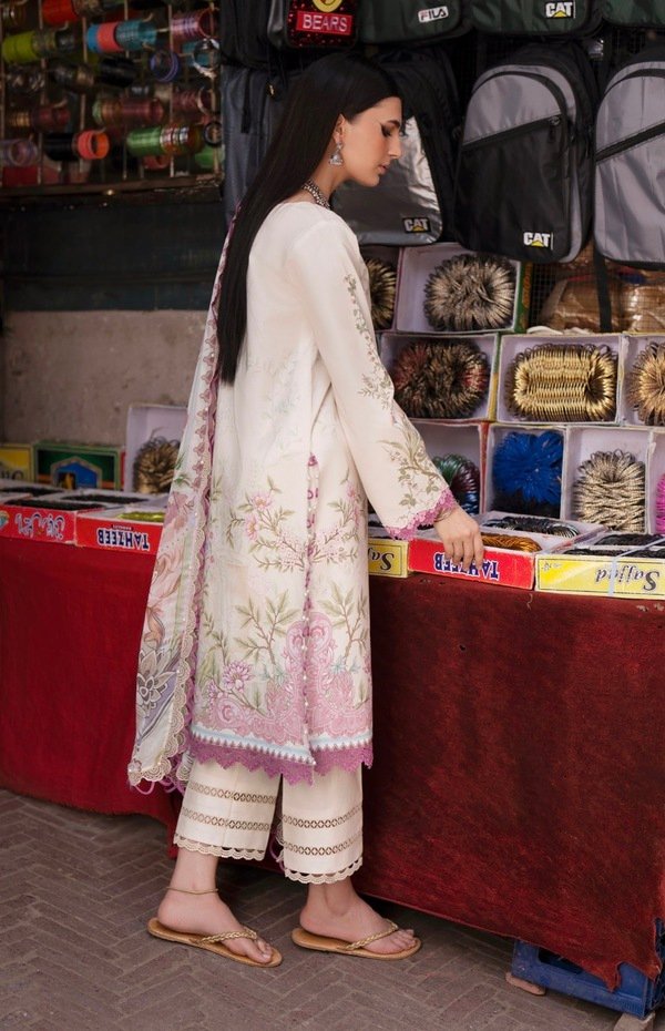 Stylish lawn suit with chiffon dupatta - UJ005 - Image 2