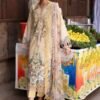 yellow embroidered lawn suit